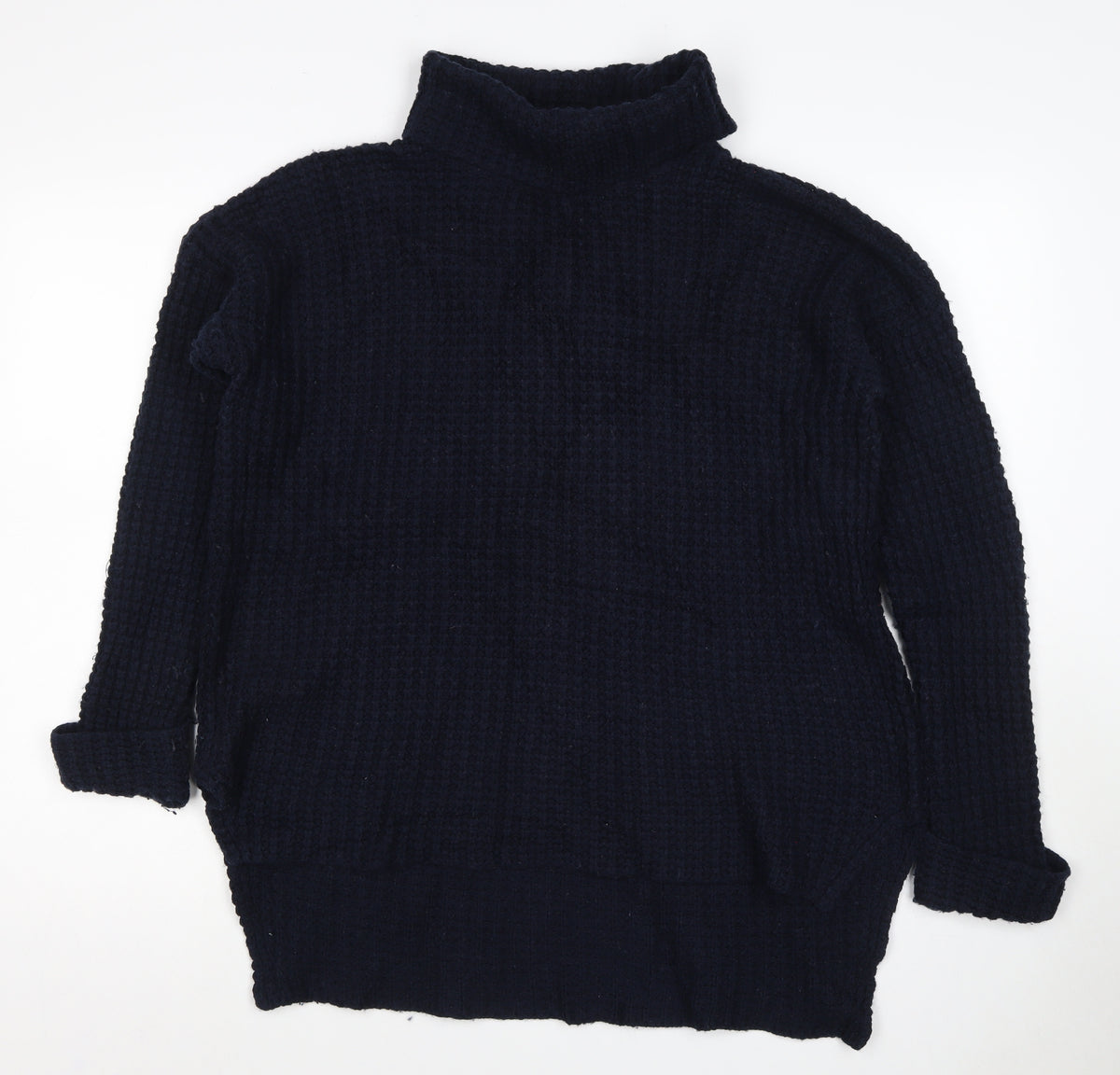 Kin Women’s Blue S Chunky Roll Neck Knit Pullover Jumper