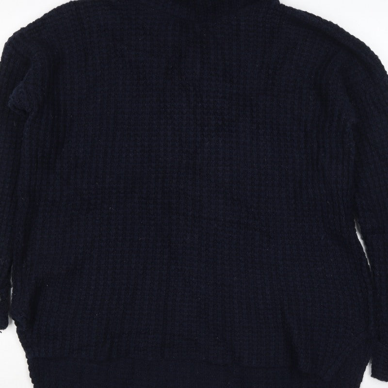 Kin Women’s Blue S Chunky Roll Neck Knit Pullover Jumper