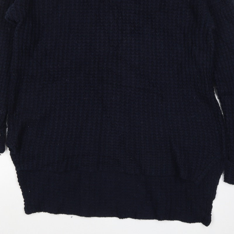 Kin Women’s Blue S Chunky Roll Neck Knit Pullover Jumper