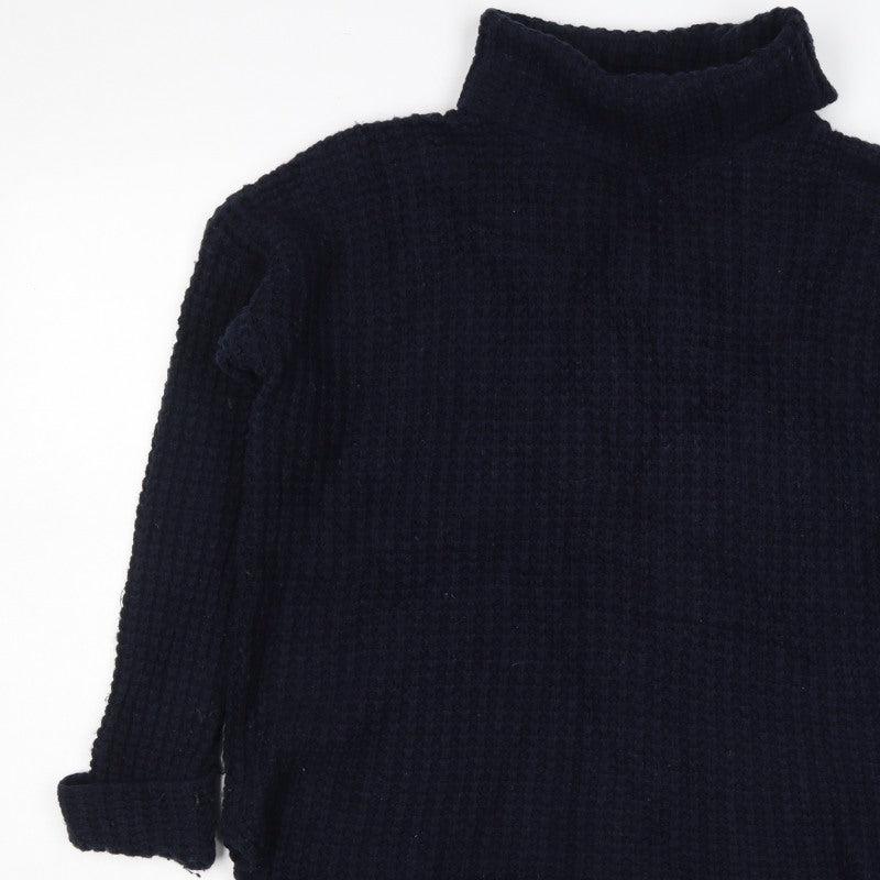 Kin Women’s Blue S Chunky Roll Neck Knit Pullover Jumper
