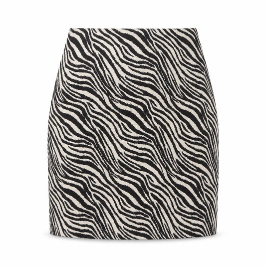 Warehouse Women Black White UK 8 Zebra Print Pencil Mini Skirt