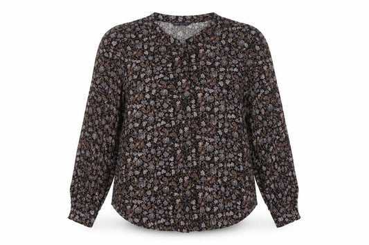 Marks and Spencer Women Black UK 16 Paisley Button-Up Blouse