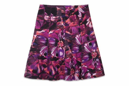 Wallis Petite Women’s Purple Floral A-Line Knee Length Skirt UK 10