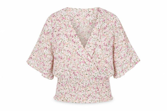 b.young Women’s Multicoloured UK 10 Floral Wrap V-Neck Blouse