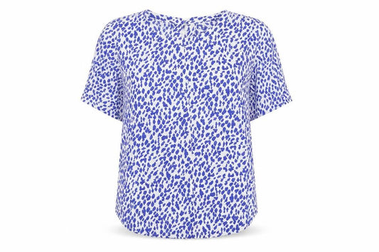 Marks and Spencer Women’s Blue Animal Print Linen Blouse UK 12
