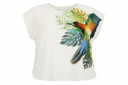 Marks & Spencer Women White UK 18 Bird Print Dolman Blouse