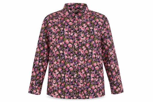 Cotton Traders Women Multicoloured UK 18 Floral Viscose Button-Up Shirt
