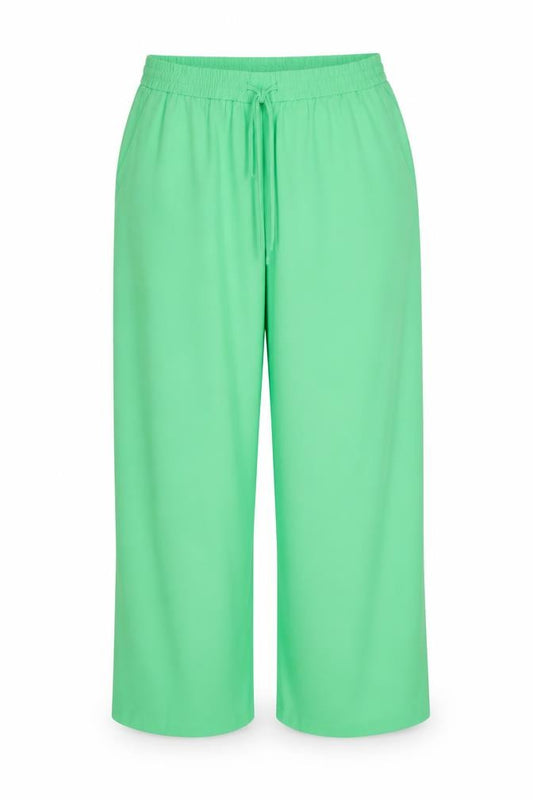 Marks and Spencer Women Green UK 18 Long Wide-Leg Drawstring Trousers