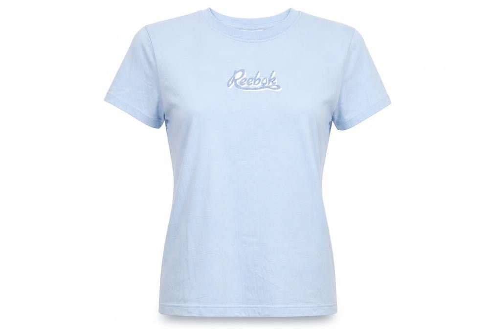 Reebok Women Blue UK 14 Basic Cotton Logo T-Shirt