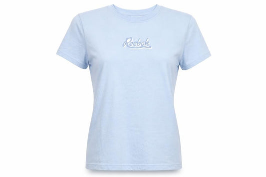 Reebok Women Blue UK 14 Basic Cotton Logo T-Shirt