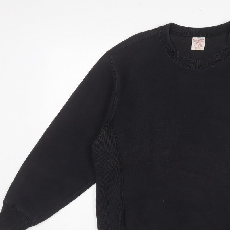 Champion Men’s Black XL Reverse Weave Crew Neck Pullover Sweatshirt