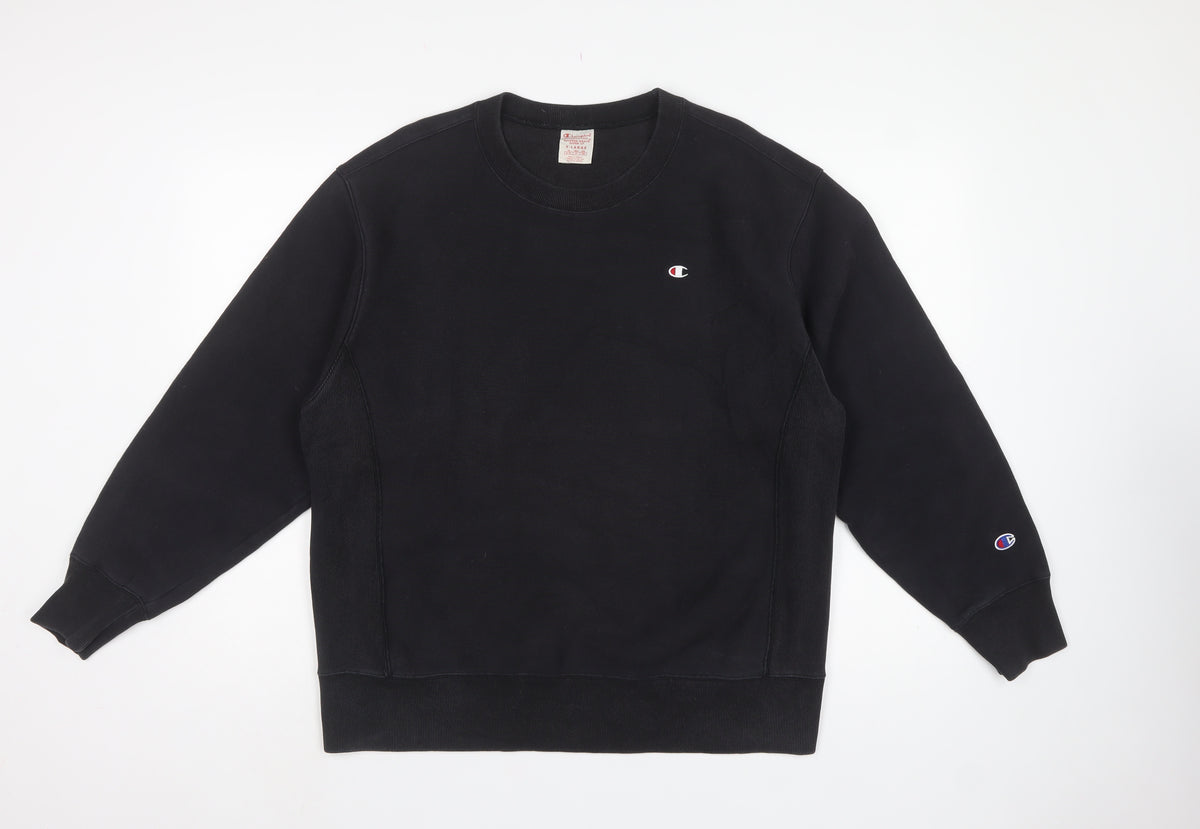 Champion Men’s Black XL Reverse Weave Crew Neck Pullover Sweatshirt