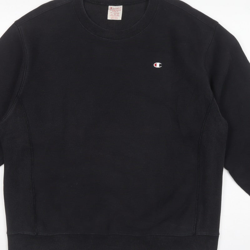 Champion Men’s Black XL Reverse Weave Crew Neck Pullover Sweatshirt
