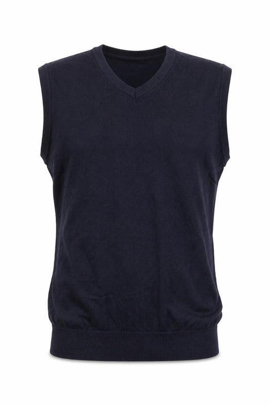 Maine New England Men’s Blue Small V-Neck Knit Sleeveless Jumper Vest