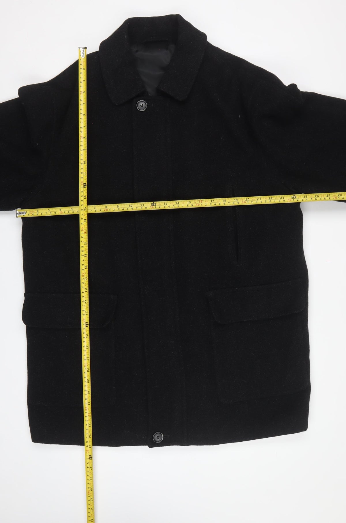 Marks and Spencer Men Black M Wool Overcoat Water Resistant