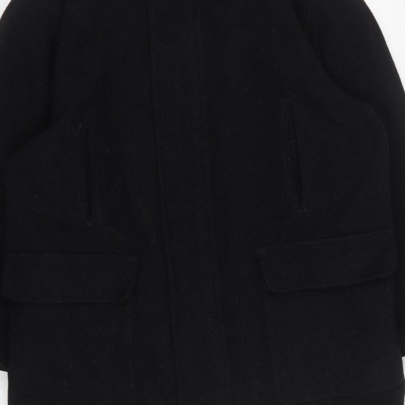 Marks and Spencer Men Black M Wool Overcoat Water Resistant