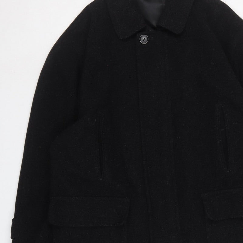 Marks and Spencer Men Black M Wool Overcoat Water Resistant
