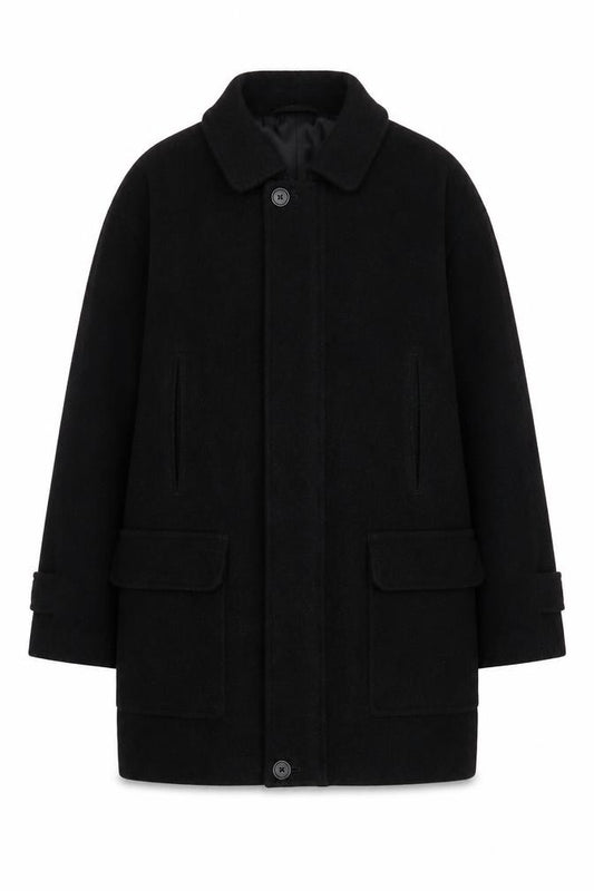 Marks and Spencer Men Black M Wool Overcoat Water Resistant