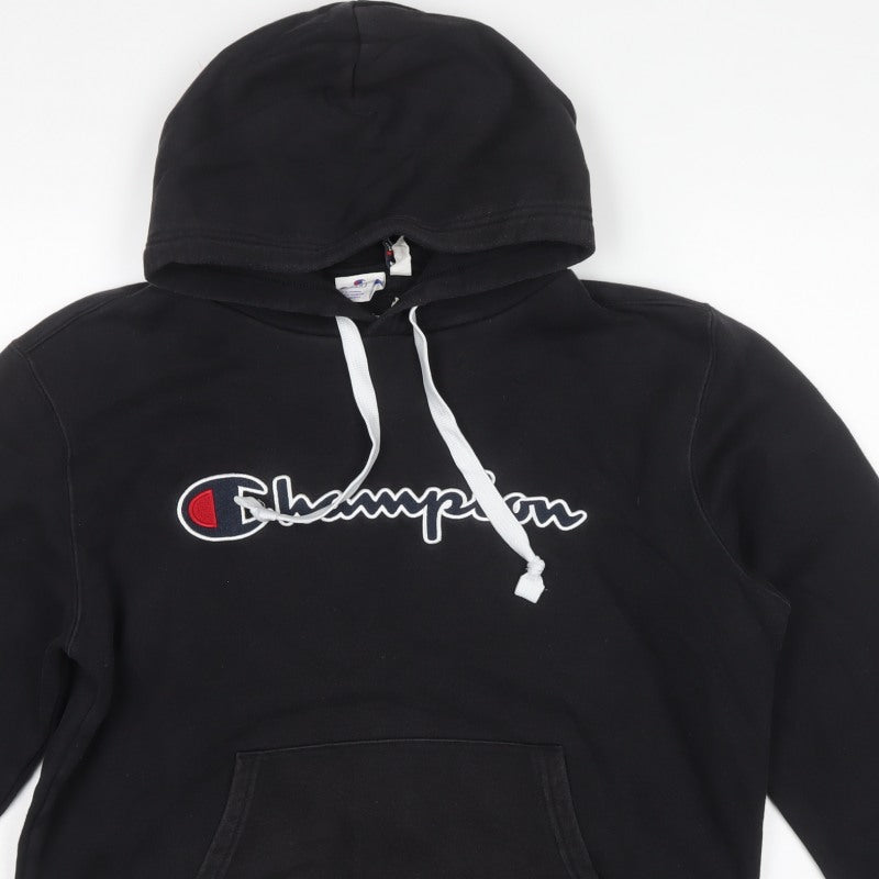 Champion Men’s Black Large Pullover Hoodie Embroidered Logo