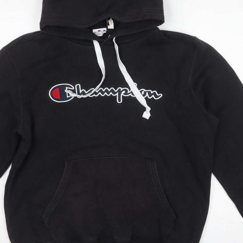 Champion Men’s Black Large Pullover Hoodie Embroidered Logo
