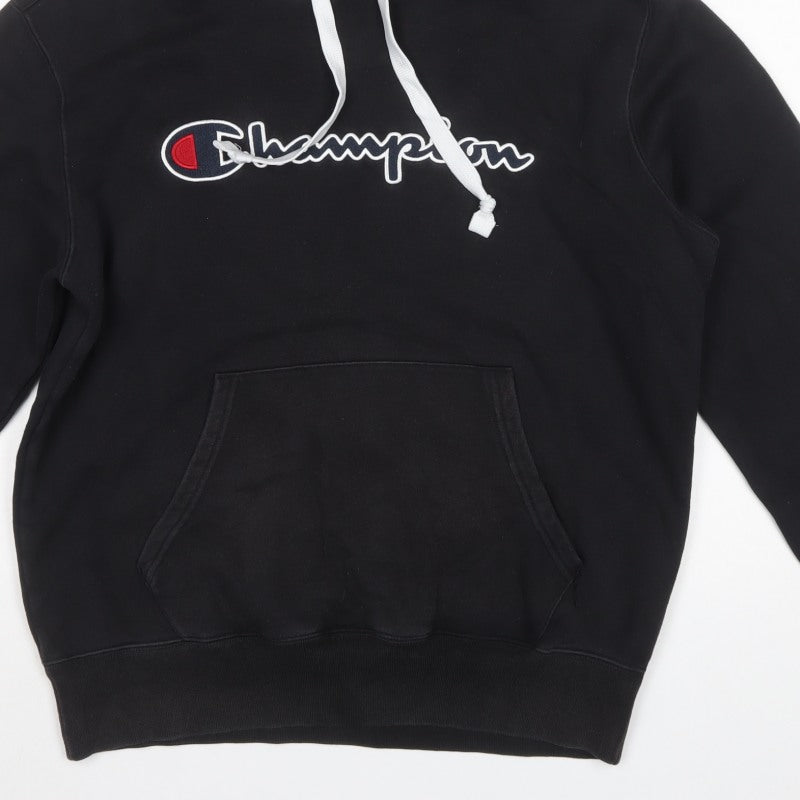 Champion Men’s Black Large Pullover Hoodie Embroidered Logo