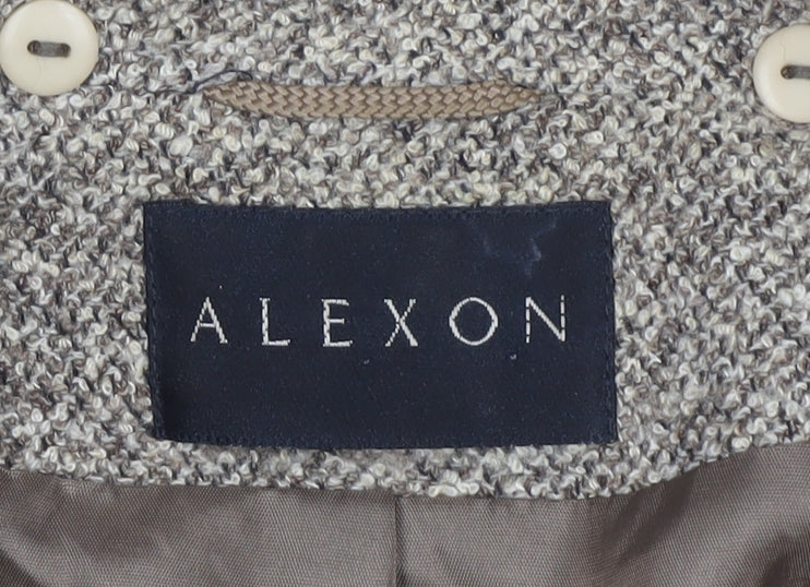 Alexon Women Beige Tweed Blazer UK 16 Classic 4 Button Lined