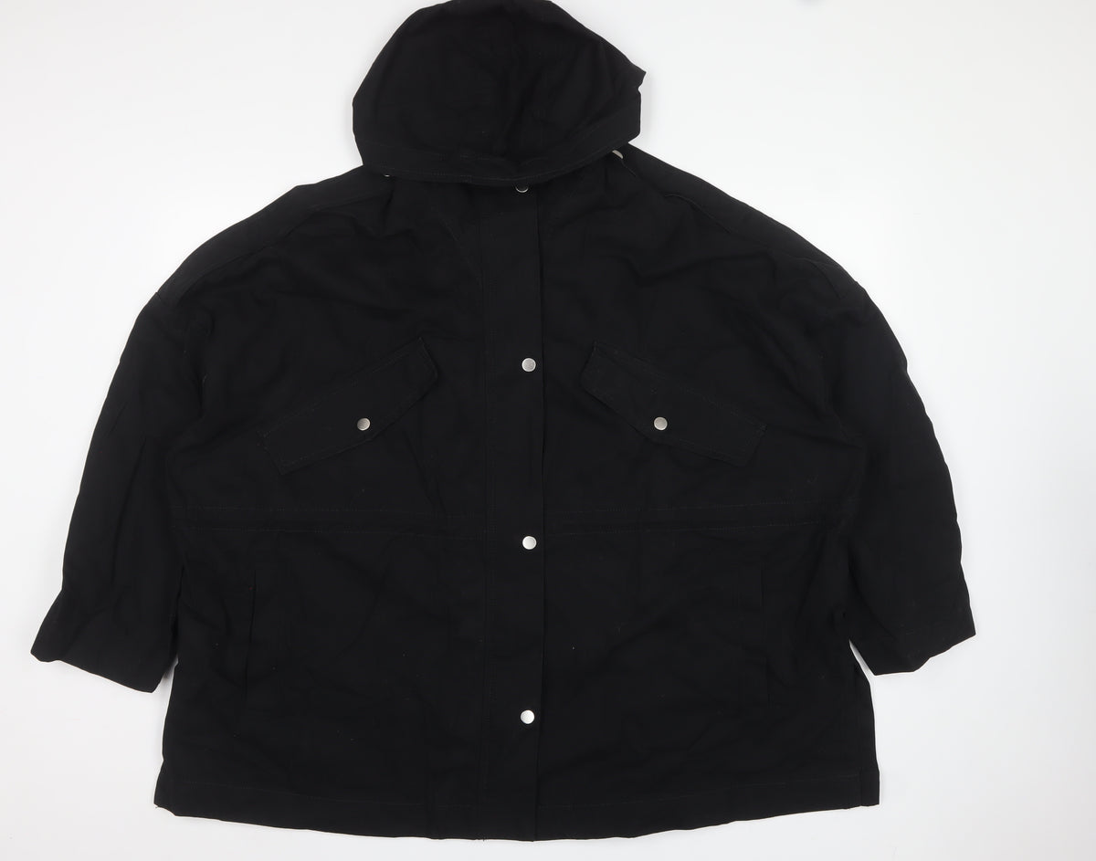 Next Women’s Black Size 18 Hooded Cotton Parka Jacket