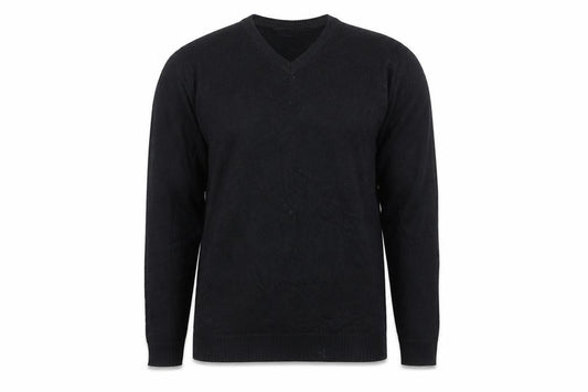 Maine New England Men’s Black V-Neck Cotton Pullover Jumper Medium