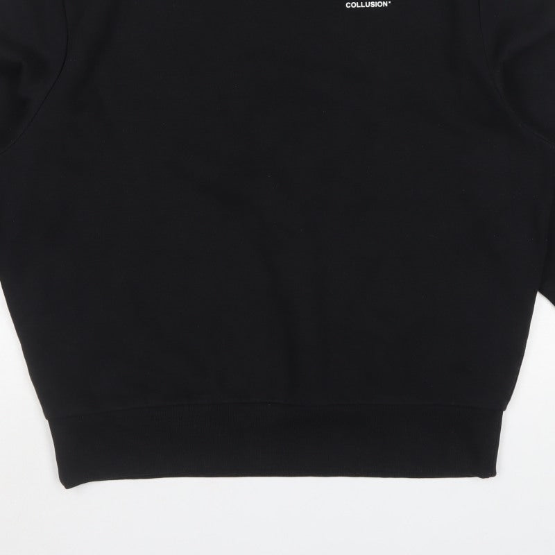 COLLUSION Men’s Black L Logo Crew Neck Pullover Sweatshirt