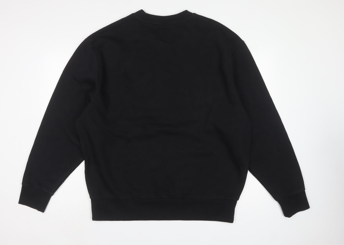 COLLUSION Men’s Black L Logo Crew Neck Pullover Sweatshirt