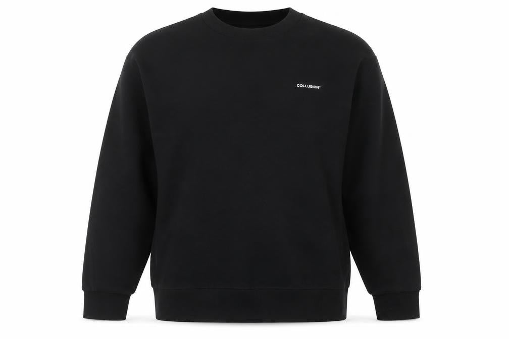 COLLUSION Men’s Black L Logo Crew Neck Pullover Sweatshirt