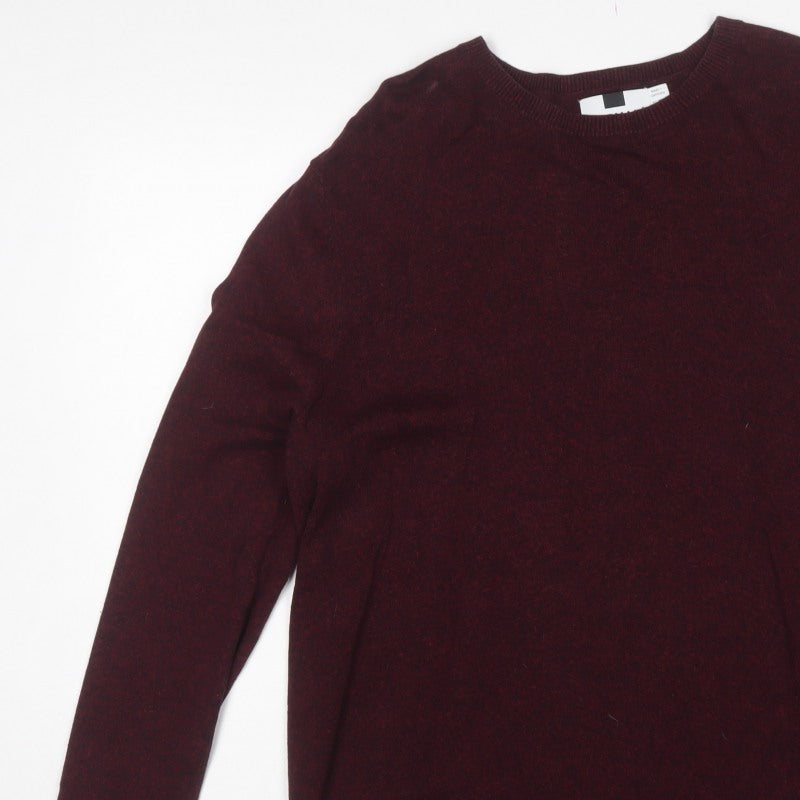 Topman Men's Red M Cotton Crew Neck Pullover Knit Jumper