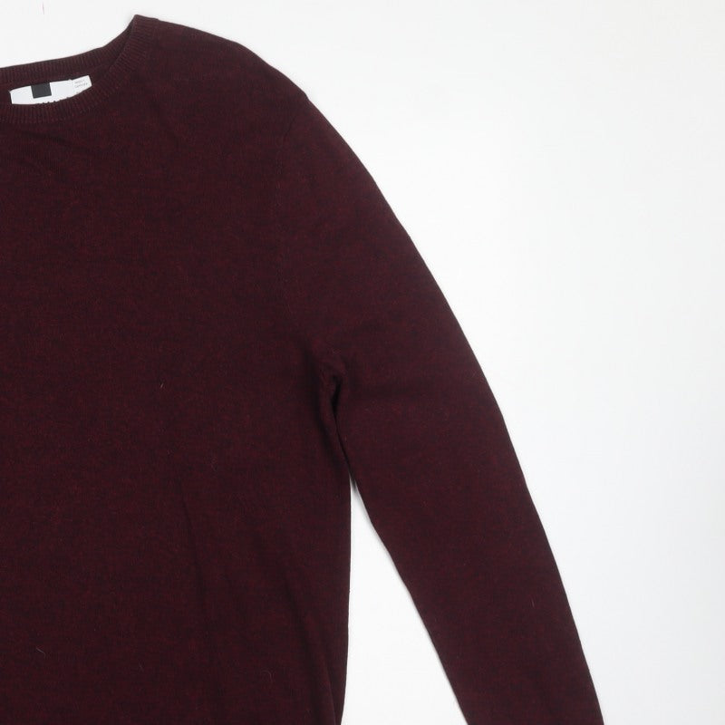 Topman Men's Red M Cotton Crew Neck Pullover Knit Jumper