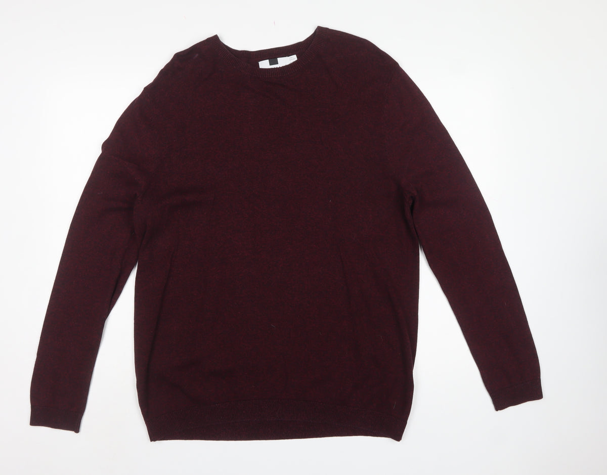 Topman Men's Red M Cotton Crew Neck Pullover Knit Jumper