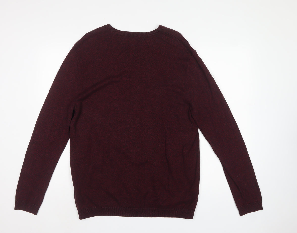 Topman Men's Red M Cotton Crew Neck Pullover Knit Jumper