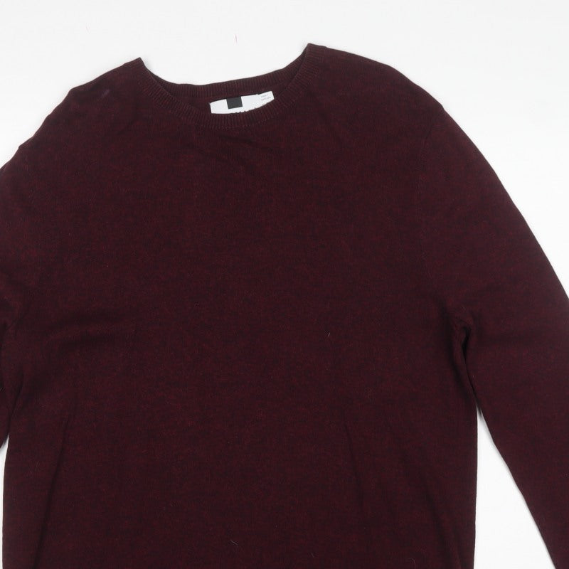 Topman Men's Red M Cotton Crew Neck Pullover Knit Jumper