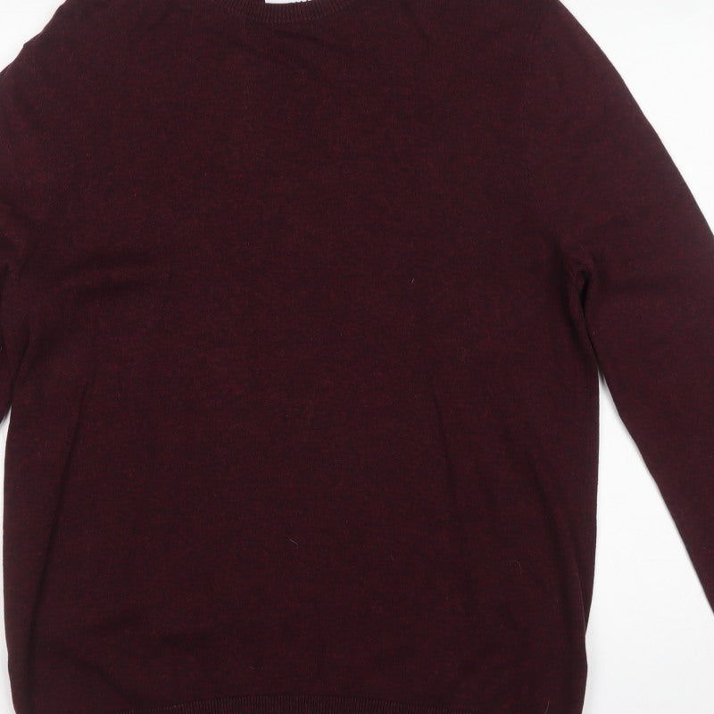 Topman Men's Red M Cotton Crew Neck Pullover Knit Jumper