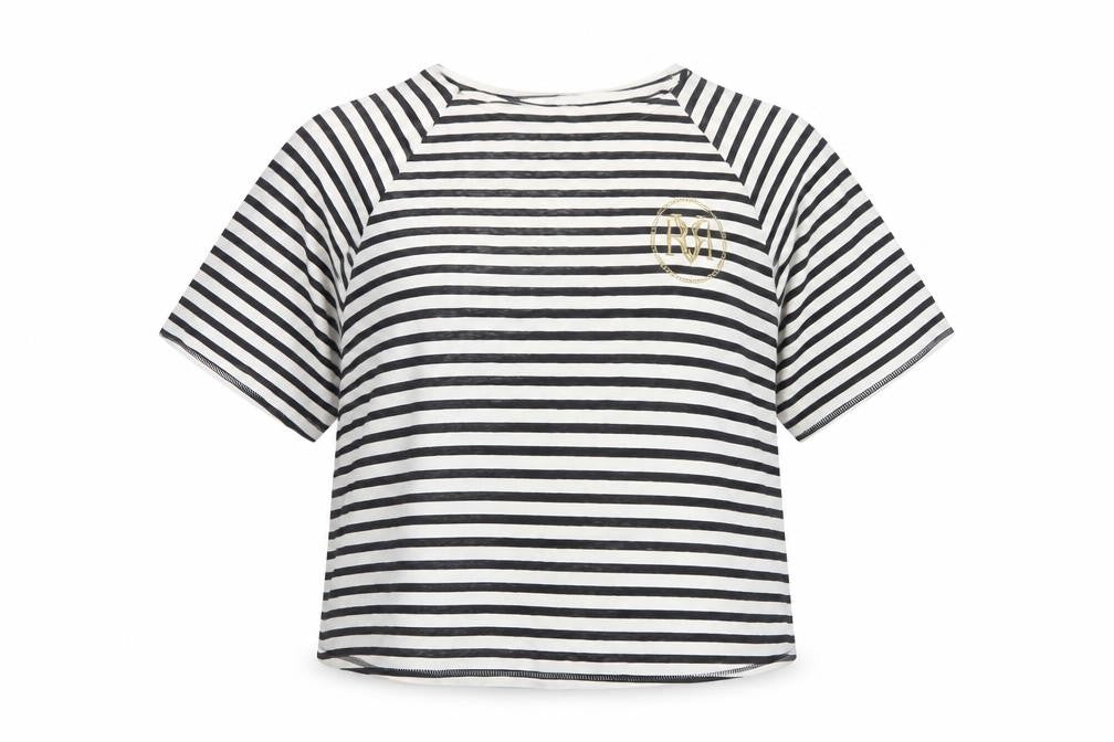 River Island Women Black White UK 18 Striped Oversized Basic T-Shirt