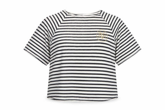River Island Women Black White UK 18 Striped Oversized Basic T-Shirt