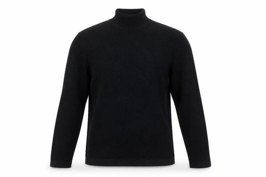 Marks & Spencer Men Black L High Neck Cotton Modal Knit Pullover Jumper