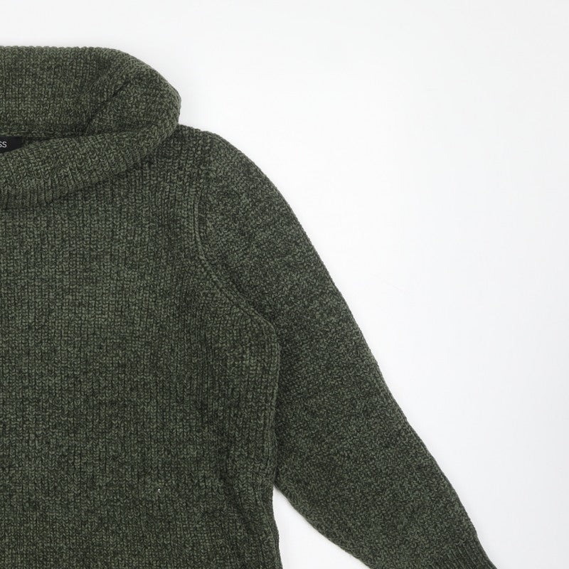 Klass Women’s Green XL Chunky Knit Cowl Neck Pullover Jumper