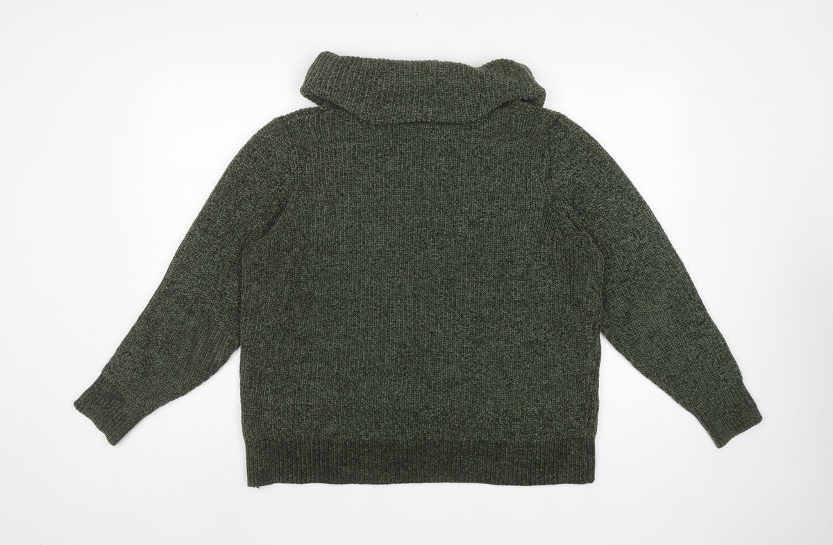 Klass Women’s Green XL Chunky Knit Cowl Neck Pullover Jumper