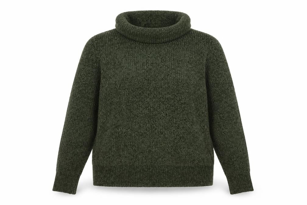 Klass Women’s Green XL Chunky Knit Cowl Neck Pullover Jumper