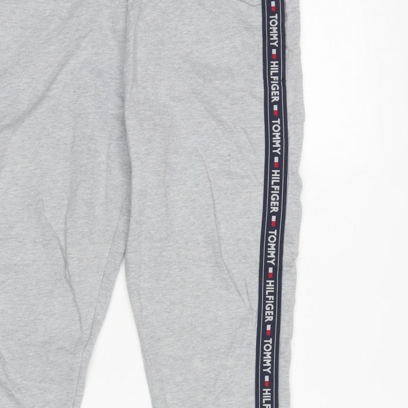 Tommy Hilfiger Men’s Grey L Logo Tape Cuffed Jogger Sweatpants