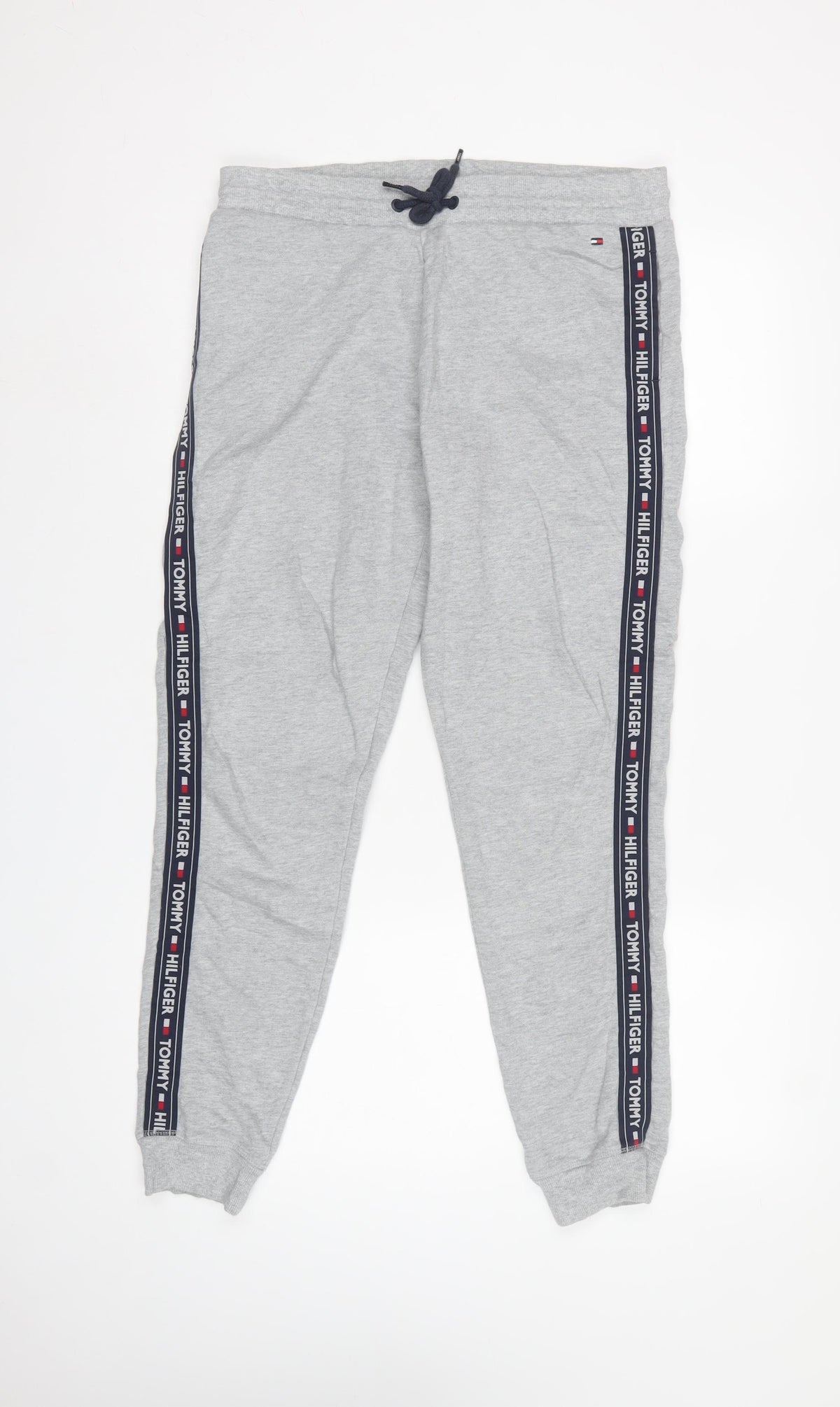 Tommy Hilfiger Men’s Grey L Logo Tape Cuffed Jogger Sweatpants