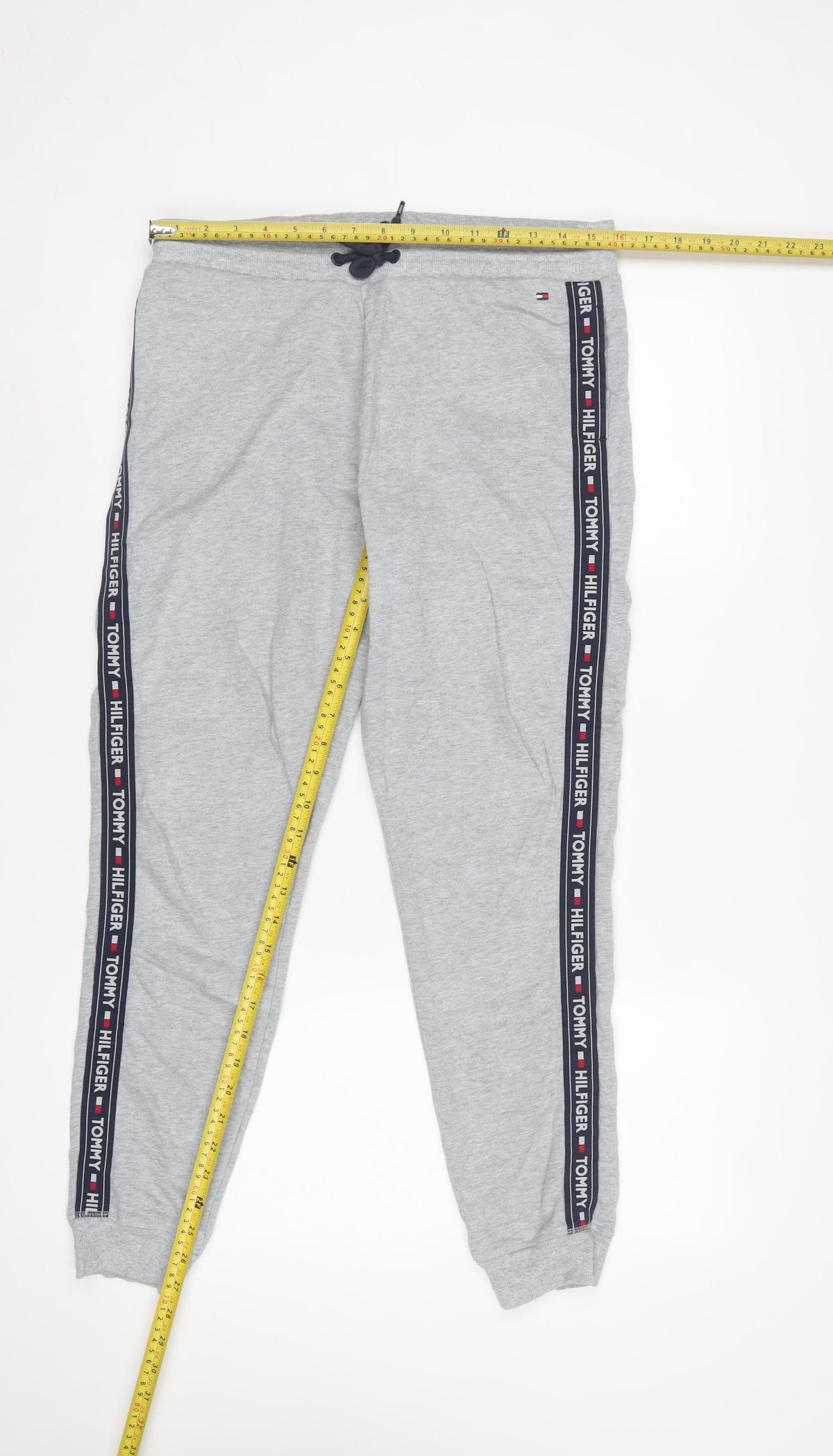 Tommy Hilfiger Men’s Grey L Logo Tape Cuffed Jogger Sweatpants