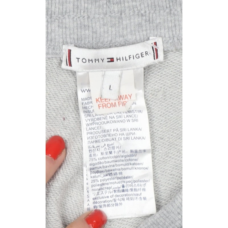 Tommy Hilfiger Men’s Grey L Logo Tape Cuffed Jogger Sweatpants