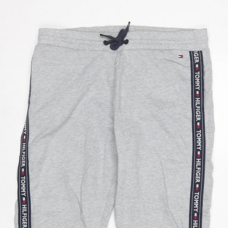 Tommy Hilfiger Men’s Grey L Logo Tape Cuffed Jogger Sweatpants