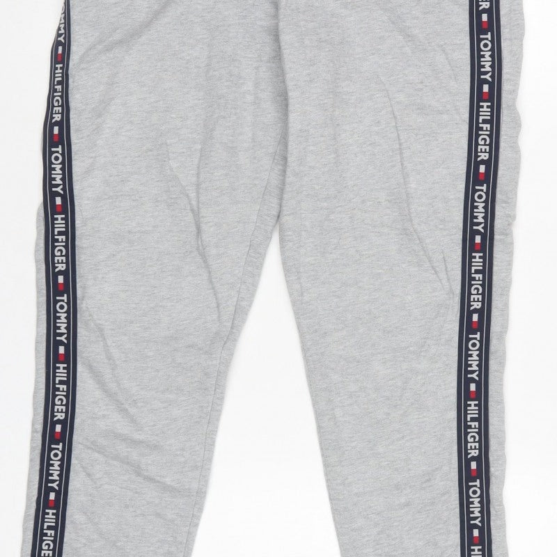 Tommy Hilfiger Men’s Grey L Logo Tape Cuffed Jogger Sweatpants