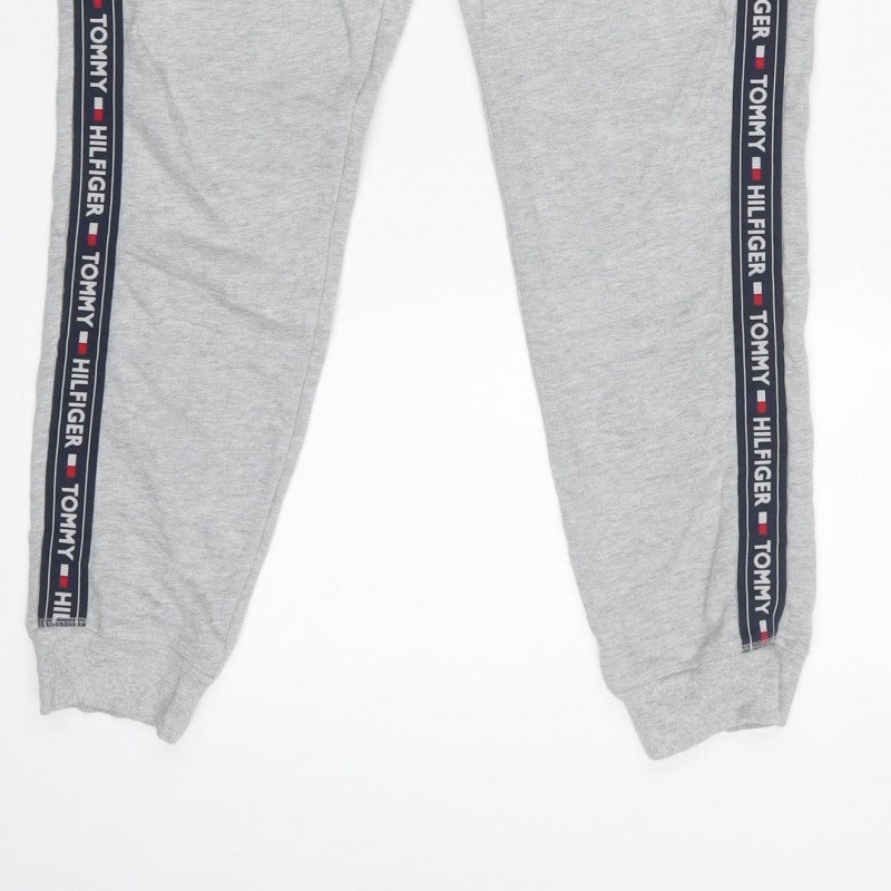 Tommy Hilfiger Men’s Grey L Logo Tape Cuffed Jogger Sweatpants
